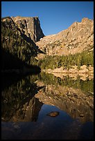 Dream Lake, Hallet Peak and Flattop Mountain. Rocky Mountain National Park, Colorado, USA.