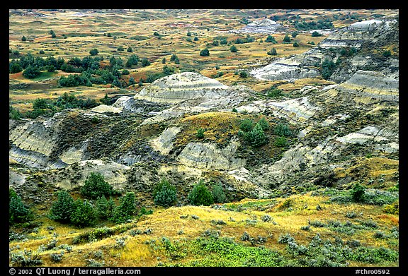 Badlands from Boicourt overlook. Theodore Roosevelt National Park, North Dakota, USA.