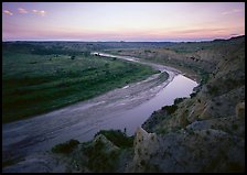 Little Missouri River bend at sunset. Theodore Roosevelt  National Park ( color)