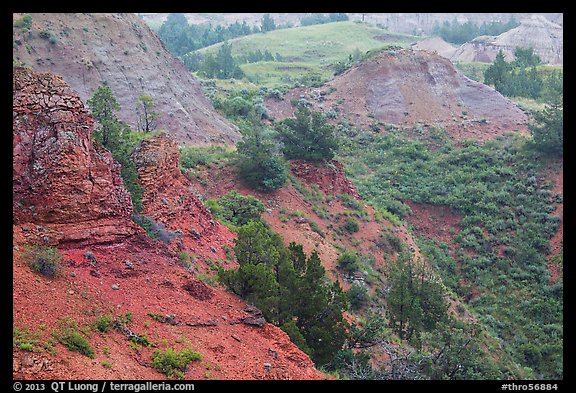 Red soil, Scoria Point. Theodore Roosevelt National Park (color)