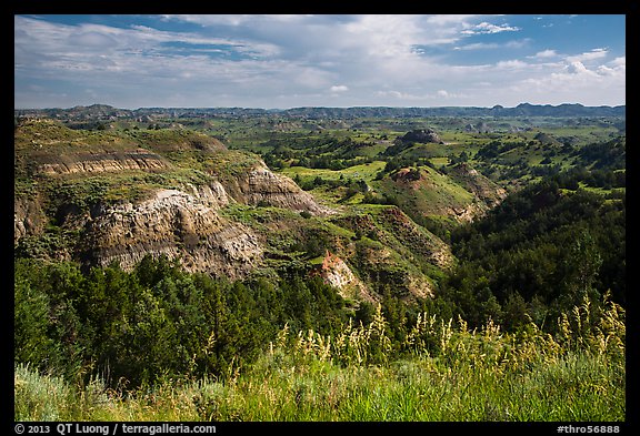 North Dakota badlands landscape. Theodore Roosevelt National Park, North Dakota, USA.