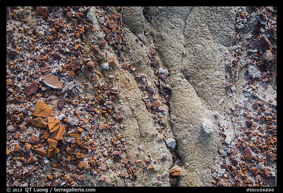 Close-up of clinker and clay. Theodore Roosevelt National Park, North Dakota, USA.