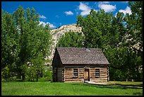 Roosevelt Maltese Cross cabin. Theodore Roosevelt National Park, North Dakota, USA. (color)