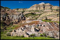 Multicolored layered badlands landscape, North Unit. Theodore Roosevelt National Park ( color)