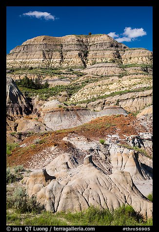 Badlands with colorful strata. Theodore Roosevelt National Park (color)