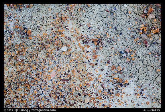 Close-up of Scoria rocks and clay. Theodore Roosevelt National Park, North Dakota, USA.