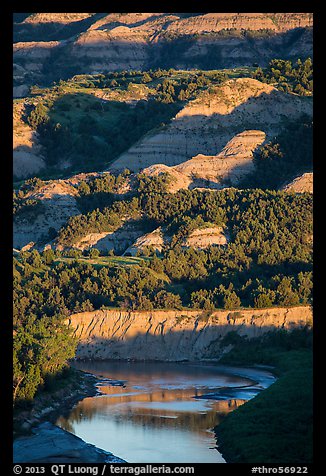 Badlands and Little Missouri river. Theodore Roosevelt National Park (color)