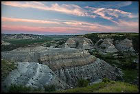 Badlands at sunset, North Unit. Theodore Roosevelt National Park ( color)