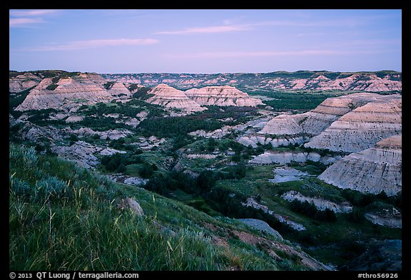 Badlands at dusk. Theodore Roosevelt National Park (color)