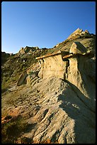 Caprock formations, South Unit. Theodore Roosevelt National Park, North Dakota, USA.