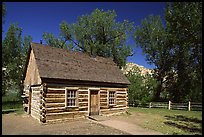 Roosevelt's Maltese Cross Cabin, afternoon. Theodore Roosevelt National Park ( color)