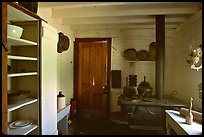 Kitchen of Roosevelt's Maltese Cross Cabin. Theodore Roosevelt National Park, North Dakota, USA. (color)