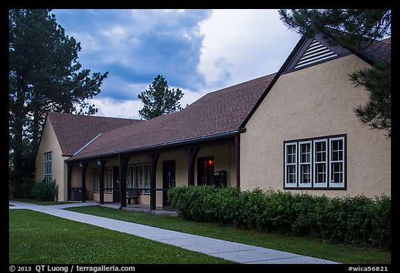 Visitor center at dusk. Wind Cave National Park (color)