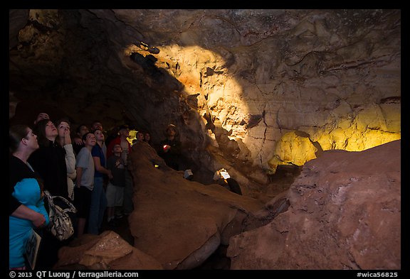 Tour group listening to ranger. Wind Cave National Park (color)