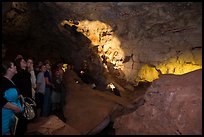 Tour group listening to ranger. Wind Cave National Park ( color)