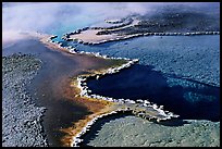 Travertine formations in Upper geyser basin. Yellowstone National Park, Wyoming, USA. (color)