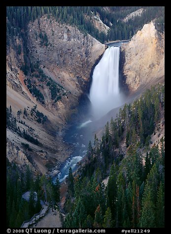 Canyon and Lower Falls of the Yellowstone river. Yellowstone National Park (color)