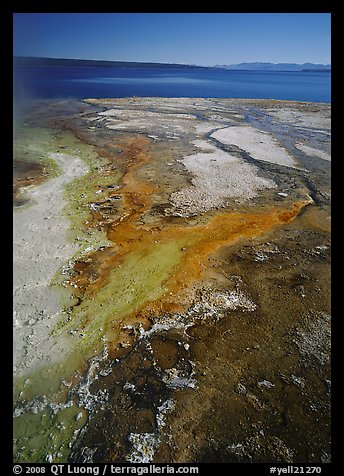 West Thumb geyser basin and Yellowstone lake. Yellowstone National Park (color)