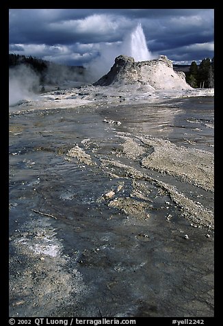 Castle Geyser in Upper Geyser Basin. Yellowstone National Park, Wyoming, USA.