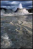 Castle Geyser in Upper Geyser Basin. Yellowstone National Park, Wyoming, USA.