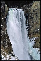 Lower Falls of the Yellowstone river in winter. Yellowstone National Park, Wyoming, USA.
