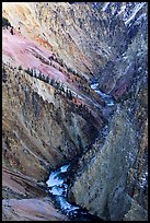 Yellowstone River, Grand Canyon of Yellowstone. Yellowstone National Park, Wyoming, USA. (color)