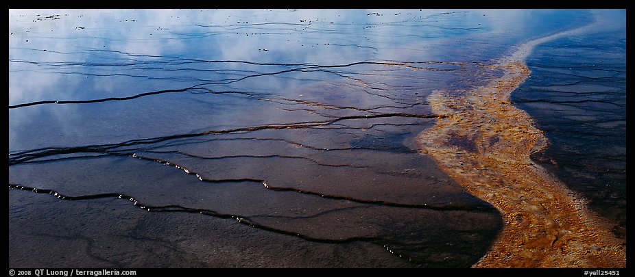 Thermal basin with multi-colored algae. Yellowstone National Park, Wyoming, USA.