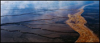 Thermal basin with multi-colored algae. Yellowstone National Park (Panoramic color)