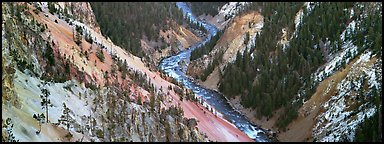 Yellowstone River meandering through canyon. Yellowstone National Park, Wyoming, USA.