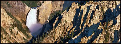 Canyon landscape with waterfall. Yellowstone National Park, Wyoming, USA.