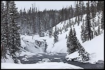 Lewis Falls in winter. Yellowstone National Park ( color)