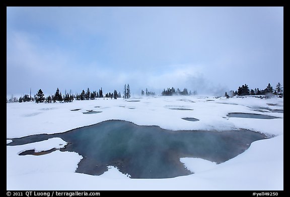 West Thumb Geyser Basin in winter. Yellowstone National Park, Wyoming, USA.