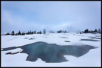 West Thumb Geyser Basin in winter. Yellowstone National Park, Wyoming, USA.