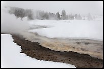 Upper Geyser Basin in winter. Yellowstone National Park, Wyoming, USA.