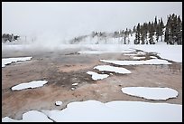 Chromatic Spring in winter. Yellowstone National Park, Wyoming, USA.
