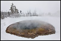 Morning Glory Pool, winter. Yellowstone National Park, Wyoming, USA.