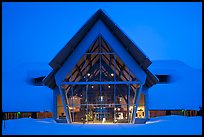 Visitor Center at dusk. Yellowstone National Park, Wyoming, USA. (color)