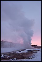 Old Faithful Geyser, daww eruption. Yellowstone National Park, Wyoming, USA. (color)