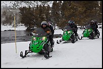 Snowmobile riders. Yellowstone National Park ( color)