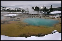 Sapphire Pool in winter. Yellowstone National Park, Wyoming, USA.