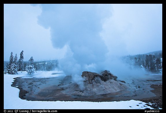 Grotto Geyser at dusk. Yellowstone National Park (color)