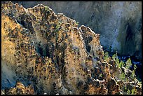 Rock wall in Grand Canyon of the Yellowstone. Yellowstone National Park, Wyoming, USA. (color)
