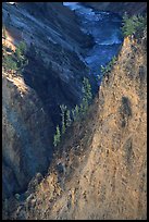 Wall and River in Grand Canyon of the Yellowstone. Yellowstone National Park, Wyoming, USA. (color)