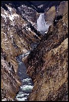 Falls of the Yellowstone river in Grand Canyon of the Yellowstone. Yellowstone National Park, Wyoming, USA. (color)