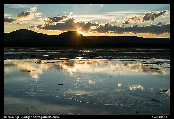 Reflections at sunset, Grand Prismatic Springs. Yellowstone National Park (color)