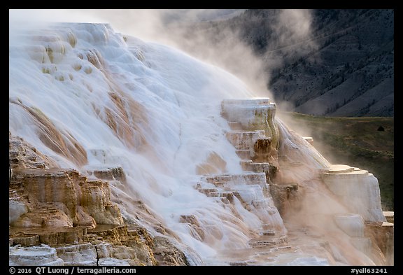 Flow over travertine, Canary Springs. Yellowstone National Park (color)