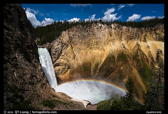 Lower Falls of the Yellowstone River with rainbow. Yellowstone National Park (color)