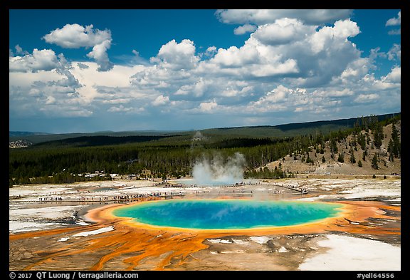 Grand Prismatic Spring from above. Yellowstone National Park (color)