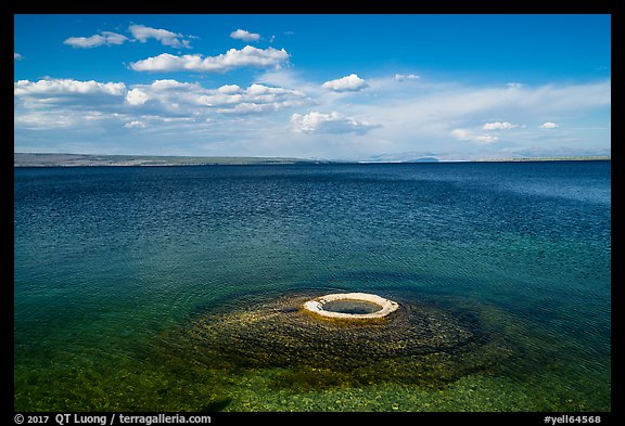 Fishing Cone and Yellowstone Lake. Yellowstone National Park (color)