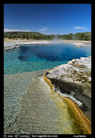 Blue clear waters in Sapphire Pool. Yellowstone National Park (color)